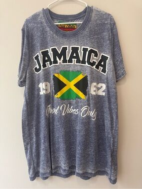 Sun Stylin Jamaica Graphic Tee Distressed MultiColor Organic Cotton XL